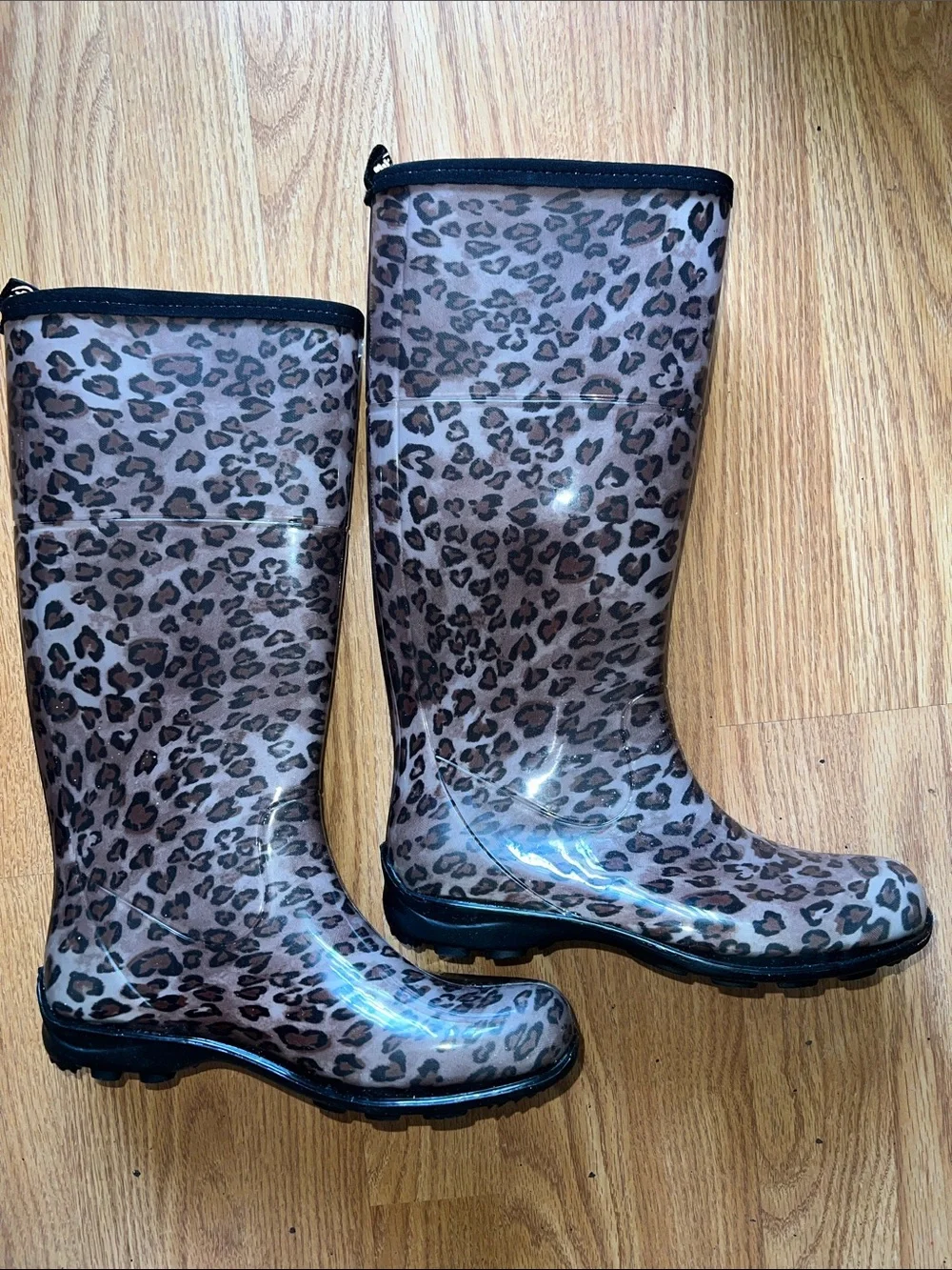 Kamik Leopard Print Women's Rain Boots - Brown & Black